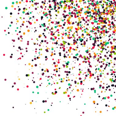 Beyaz arkaplanda soyut sanat rengarenk dağıtılmış noktalar 
