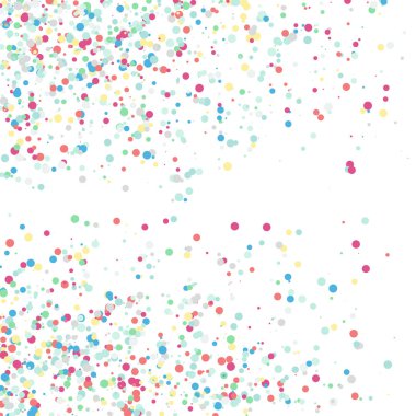 Beyaz arkaplanda soyut sanat rengarenk dağıtılmış noktalar 