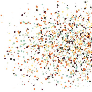 Beyaz arkaplanda soyut sanat rengarenk dağıtılmış noktalar 