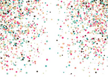 Beyaz arkaplanda soyut sanat rengarenk dağıtılmış noktalar 