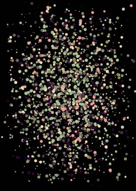 Siyah arkaplanda soyut sanat rengarenk dağıtılmış noktalar 