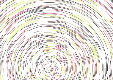 Beyaz arkaplanda soyut renkli segmentli geometrik daireler deseni, Hesaplamalı Üretim Sanatı   