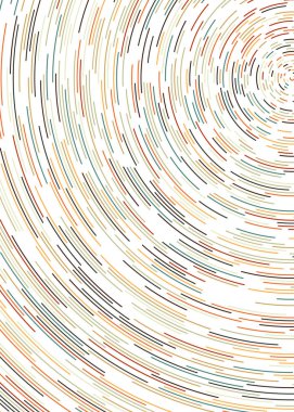 Beyaz arkaplanda soyut renkli segmentli geometrik daireler deseni, Hesaplamalı Üretim Sanatı   