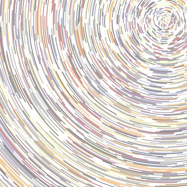 Beyaz arkaplanda soyut renkli segmentli geometrik daireler deseni, Hesaplamalı Üretim Sanatı   