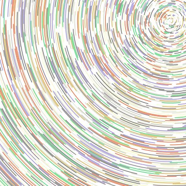 Beyaz arkaplanda soyut renkli segmentli geometrik daireler deseni, Hesaplamalı Üretim Sanatı   