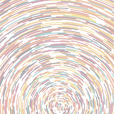 Beyaz arkaplanda soyut renkli segmentli geometrik daireler deseni, Hesaplamalı Üretim Sanatı   