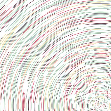 Beyaz arkaplanda soyut renkli segmentli geometrik daireler deseni, Hesaplamalı Üretim Sanatı   