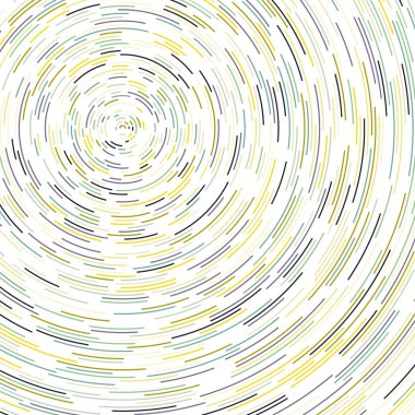 Beyaz arkaplanda soyut renkli segmentli geometrik daireler deseni, Hesaplamalı Üretim Sanatı   