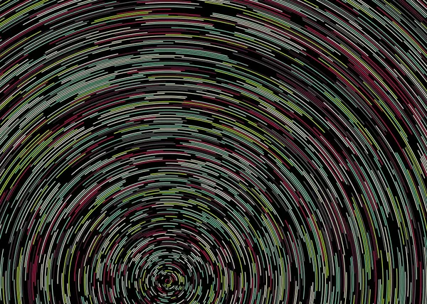 Абстрактний Барвистий Сегментований Геометричний Візерунок Чорному Тлі Обчислювальне Генеративне Мистецтво — стоковий вектор