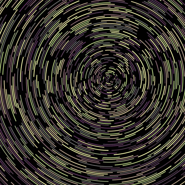 Astratto Colorato Segmentato Modello Cerchi Geometrici Sfondo Nero Computational Generative — Vettoriale Stock