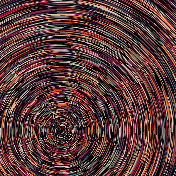 Abstrakte Bunte Segmentierte Geometrische Kreise Muster Auf Schwarzem Hintergrund Computergestützte — Stockvektor