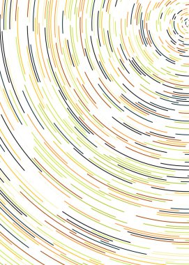 Beyaz arkaplanda soyut renkli segmentli geometrik daireler deseni, Hesaplamalı Üretim Sanatı   