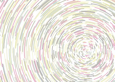 Beyaz arkaplanda soyut renkli segmentli geometrik daireler deseni, Hesaplamalı Üretim Sanatı   