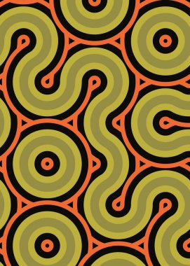 Renkli fayanslar, pürüzsüz rastgele birbirine bağlı dalgalı çizgiler deseni, bağlantı sanatı arkaplan tasarımı çizimi  