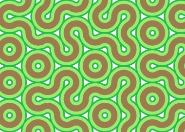 Renkli fayanslar, pürüzsüz rastgele birbirine bağlı dalgalı çizgiler deseni, bağlantı sanatı arkaplan tasarımı çizimi  