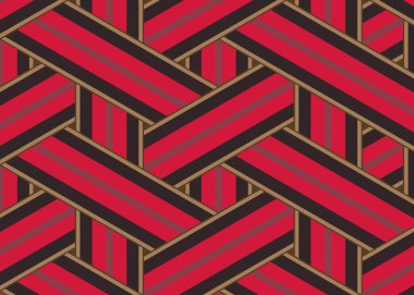 Renkli fayans, kusursuz rastgele dokuma çizgileri deseni, bağlantı sanatı arkaplan tasarımı illüstrasyonu  