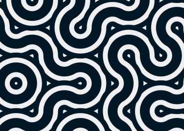 Renkli fayanslar, pürüzsüz rastgele birbirine bağlı dalgalı çizgiler deseni, bağlantı sanatı arkaplan tasarımı çizimi  