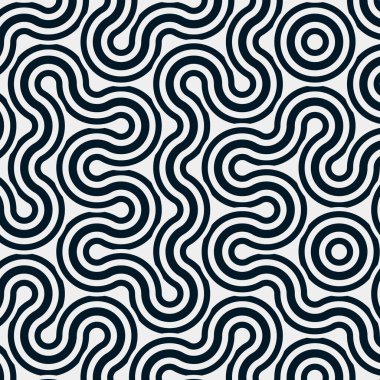 dalgalı ve eğri çizgileri olan renkli fayanslar, bağlantı sanatı arkaplan tasarımı illüstrasyonu 