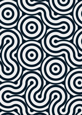 Renkli fayanslar, pürüzsüz rastgele birbirine bağlı dalgalı çizgiler deseni, bağlantı sanatı arkaplan tasarımı çizimi  