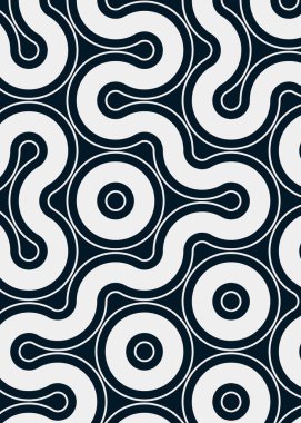 Renkli fayanslar, pürüzsüz rastgele birbirine bağlı dalgalı çizgiler deseni, bağlantı sanatı arkaplan tasarımı çizimi  