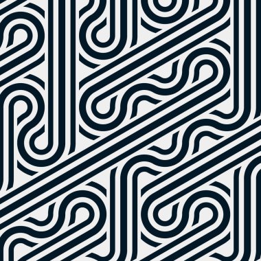 Renkli fayanslar, pürüzsüz rastgele birbirine bağlı dalgalı çizgiler deseni, bağlantı sanatı arkaplan tasarımı çizimi  