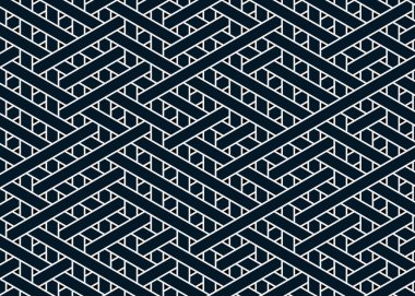 Renkli fayans, kusursuz rastgele dokuma çizgileri deseni, bağlantı sanatı arkaplan tasarımı illüstrasyonu  