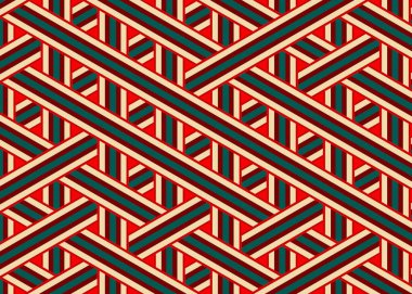 Renkli fayans, kusursuz rastgele dokuma çizgileri deseni, bağlantı sanatı arkaplan tasarımı illüstrasyonu  