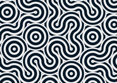 Renkli fayanslar, pürüzsüz rastgele birbirine bağlı dalgalı çizgiler deseni, bağlantı sanatı arkaplan tasarımı çizimi  