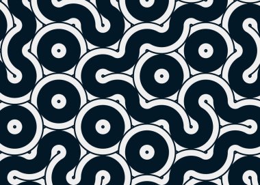 Renkli fayanslar, pürüzsüz rastgele birbirine bağlı dalgalı çizgiler deseni, bağlantı sanatı arkaplan tasarımı çizimi  