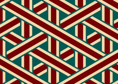 Renkli fayans, kusursuz rastgele dokuma çizgileri deseni, bağlantı sanatı arkaplan tasarımı illüstrasyonu  