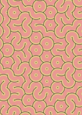 Renkli fayanslar, pürüzsüz rastgele birbirine bağlı dalgalı çizgiler deseni, bağlantı sanatı arkaplan tasarımı çizimi  