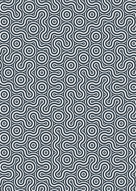 Renkli fayanslar, pürüzsüz rastgele birbirine bağlı dalgalı çizgiler deseni, bağlantı sanatı arkaplan tasarımı çizimi  