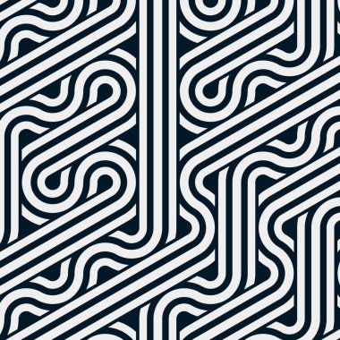 Renkli fayanslar, pürüzsüz rastgele birbirine bağlı dalgalı çizgiler deseni, bağlantı sanatı arkaplan tasarımı çizimi  