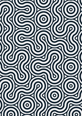 Renkli fayanslar, pürüzsüz rastgele birbirine bağlı dalgalı çizgiler deseni, bağlantı sanatı arkaplan tasarımı çizimi  