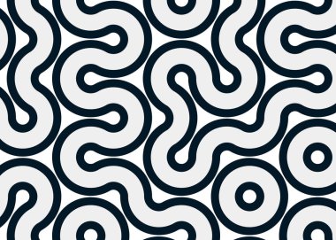 Renkli fayanslar, pürüzsüz rastgele birbirine bağlı dalgalı çizgiler deseni, bağlantı sanatı arkaplan tasarımı çizimi  