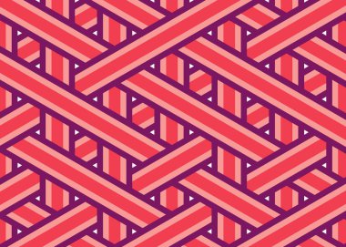 Renkli fayans, kusursuz rastgele dokuma çizgileri deseni, bağlantı sanatı arkaplan tasarımı illüstrasyonu  