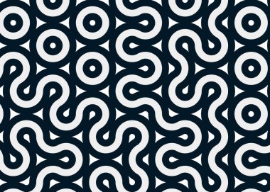 Renkli fayanslar, pürüzsüz rastgele birbirine bağlı dalgalı çizgiler deseni, bağlantı sanatı arkaplan tasarımı çizimi  