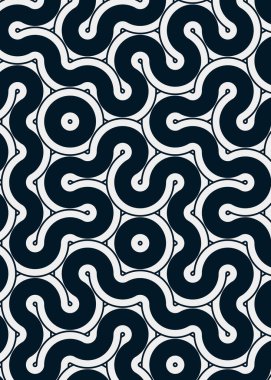 Renkli fayanslar, pürüzsüz rastgele birbirine bağlı dalgalı çizgiler deseni, bağlantı sanatı arkaplan tasarımı çizimi  