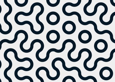 Renkli fayanslar, pürüzsüz rastgele birbirine bağlı dalgalı çizgiler deseni, bağlantı sanatı arkaplan tasarımı çizimi  