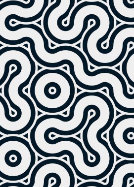Renkli fayanslar, pürüzsüz rastgele birbirine bağlı dalgalı çizgiler deseni, bağlantı sanatı arkaplan tasarımı çizimi  