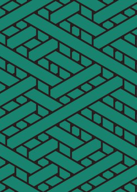 Renkli fayans, kusursuz rastgele dokuma çizgileri deseni, bağlantı sanatı arkaplan tasarımı illüstrasyonu  