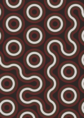 Renkli fayanslar, pürüzsüz rastgele birbirine bağlı dalgalı çizgiler deseni, bağlantı sanatı arkaplan tasarımı çizimi  