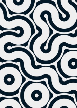 Renkli fayanslar, pürüzsüz rastgele birbirine bağlı dalgalı çizgiler deseni, bağlantı sanatı arkaplan tasarımı çizimi  