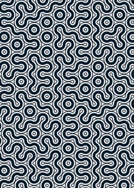 Renkli fayanslar, pürüzsüz rastgele birbirine bağlı dalgalı çizgiler deseni, bağlantı sanatı arkaplan tasarımı çizimi  