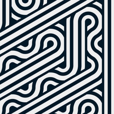 Renkli fayanslar, pürüzsüz rastgele birbirine bağlı dalgalı çizgiler deseni, bağlantı sanatı arkaplan tasarımı çizimi  