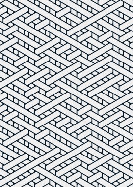 Renkli fayans, kusursuz rastgele dokuma çizgileri deseni, bağlantı sanatı arkaplan tasarımı illüstrasyonu  