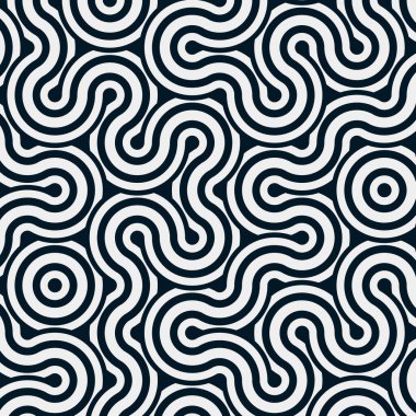 dalgalı ve eğri çizgileri olan renkli fayanslar, bağlantı sanatı arkaplan tasarımı illüstrasyonu 