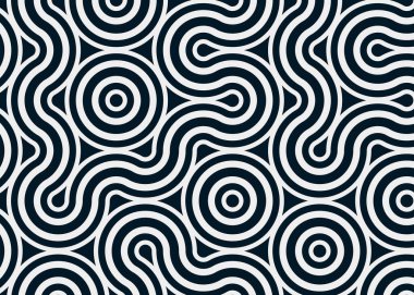 Renkli fayanslar, pürüzsüz rastgele birbirine bağlı dalgalı çizgiler deseni, bağlantı sanatı arkaplan tasarımı çizimi  