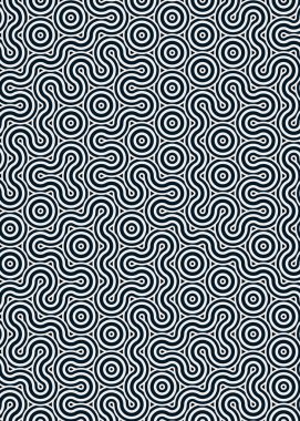 Renkli fayanslar, pürüzsüz rastgele birbirine bağlı dalgalı çizgiler deseni, bağlantı sanatı arkaplan tasarımı çizimi  