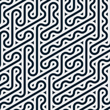 Renkli fayanslar, pürüzsüz rastgele birbirine bağlı dalgalı çizgiler deseni, bağlantı sanatı arkaplan tasarımı çizimi  